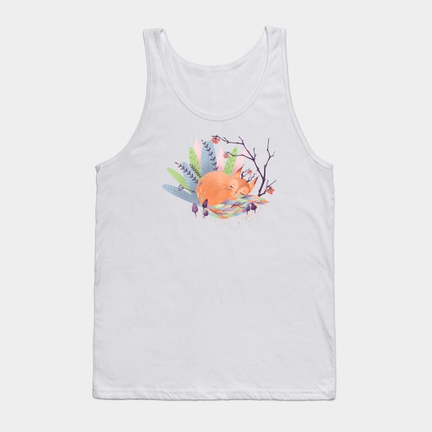 Sleeping Fox Tank Top by Elena Amo